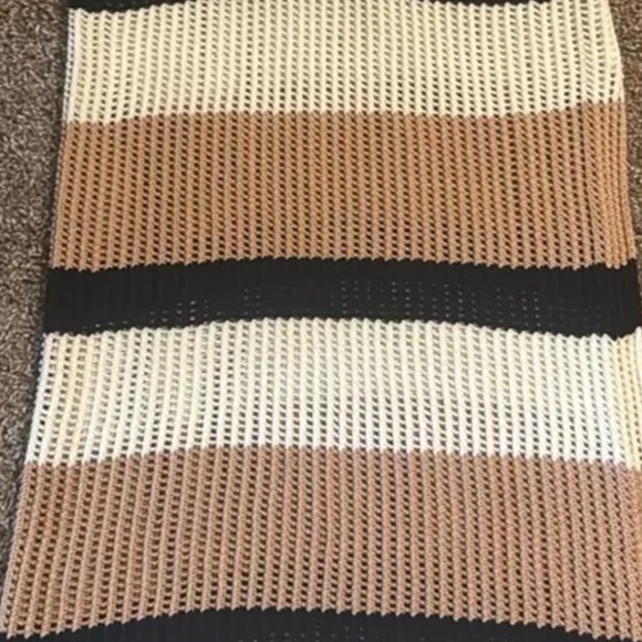 Vestique Multi-Striped Pencil Skirt - Black, Cream, and Tan - Picture 2 of 6